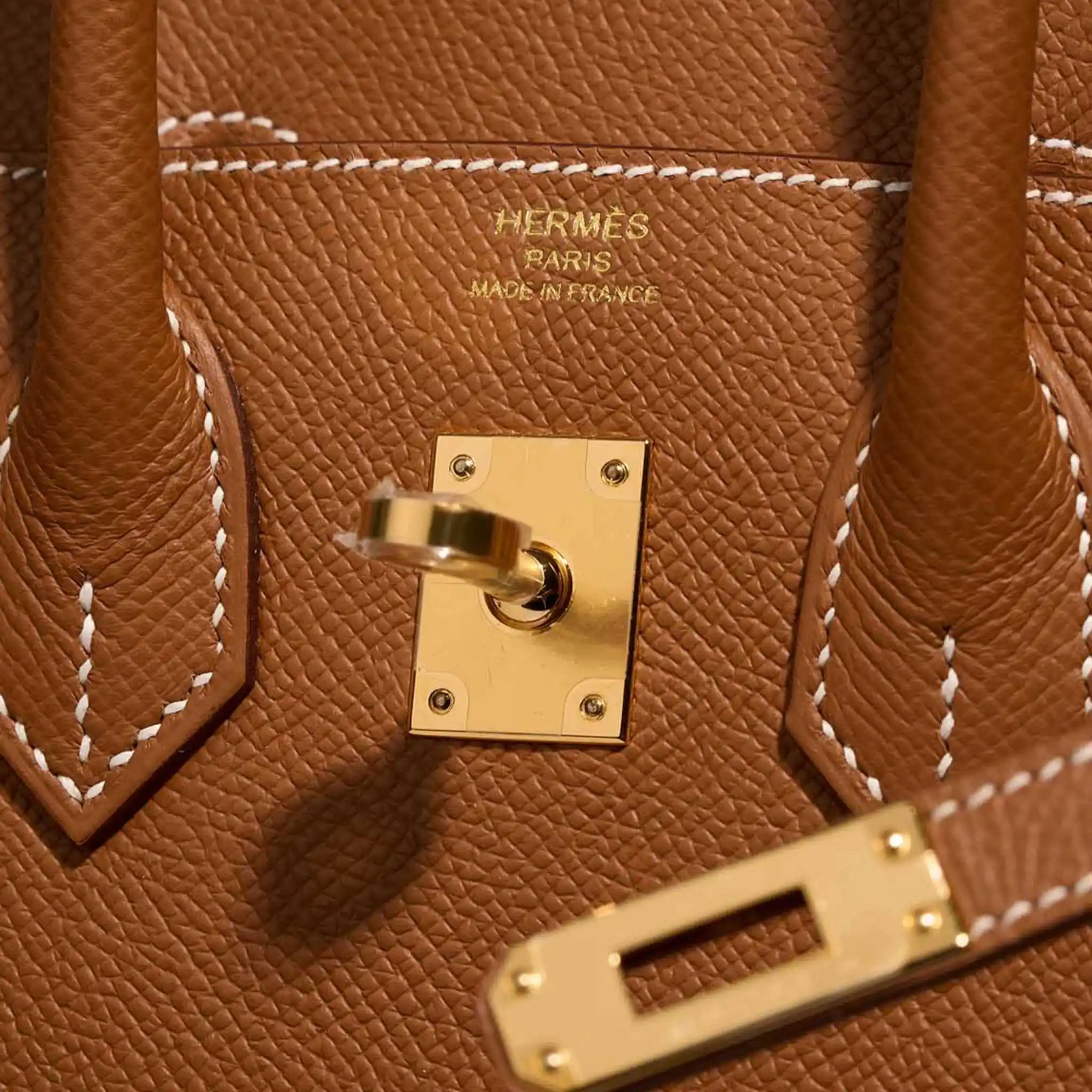 Birkin 25 Epsom Gold GHW - Image 4